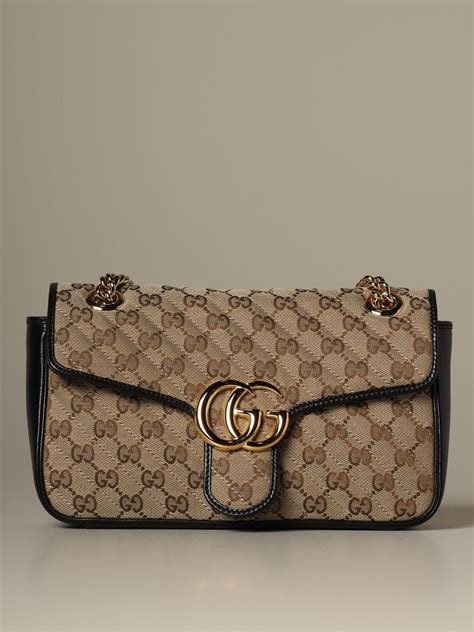 borse con catena gucci gucci gg marmont 2.0 beigw|gucci borse a spalla.